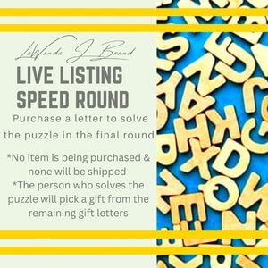 Speed Round Letter - No item will be shipped
